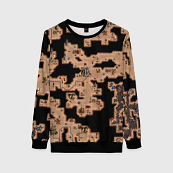 Свитшот женский Heroes III Dungeon Map, цвет: 3D-черный