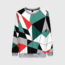 Свитшот женский Абстрактный геометрический, цвет: 3D-меланж