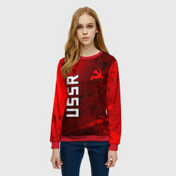 Свитшот женский USSR - Серп и Молот - Краска, цвет: 3D-красный — фото 2