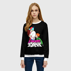 Свитшот женский Boyfriend, Girlfriend and Pico, цвет: 3D-белый — фото 2