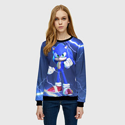 Свитшот женский SONIC СОНИК СИНИЙ ЁЖ Z, цвет: 3D-черный — фото 2