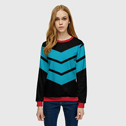 Свитшот женский Минималистичные три полоски, цвет: 3D-красный — фото 2