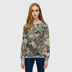 Свитшот женский Эмодзи камуфляж, цвет: 3D-меланж — фото 2