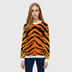 Свитшот женский Шкура тигра, цвет: 3D-белый — фото 2