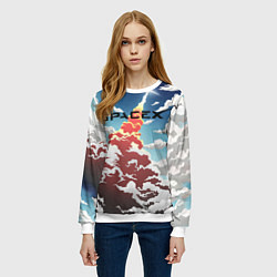 Свитшот женский Ракета SpaceX, цвет: 3D-белый — фото 2