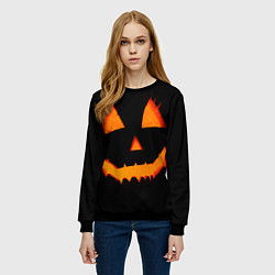 Свитшот женский Helloween pumpkin jack, цвет: 3D-черный — фото 2