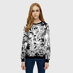 Свитшот женский One Piece Манга страницы, цвет: 3D-черный — фото 2