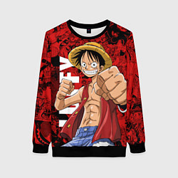 Свитшот женский Манки Д Луффи, One Piece, цвет: 3D-черный