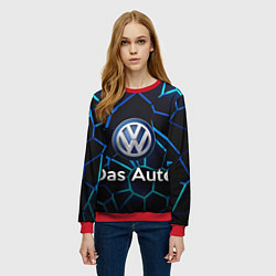 Свитшот женский Volkswagen слоган Das Auto, цвет: 3D-красный — фото 2