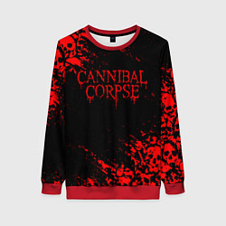 Свитшот женский CANNIBAL CORPSE КРАСНЫЕ ЧЕРЕПА, цвет: 3D-красный