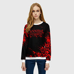 Свитшот женский CANNIBAL CORPSE КРАСНЫЕ ЧЕРЕПА, цвет: 3D-белый — фото 2