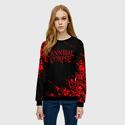 Свитшот женский CANNIBAL CORPSE КРАСНЫЕ ЧЕРЕПА, цвет: 3D-черный — фото 2