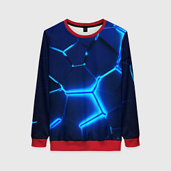 Свитшот женский 3D ПЛИТЫ NEON STEEL НЕОНОВЫЕ ПЛИТЫ, цвет: 3D-красный