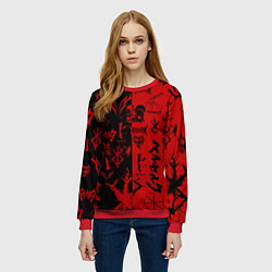 Свитшот женский BERSERK BLACK RED БЕРСЕРК ПАТТЕРН, цвет: 3D-красный — фото 2
