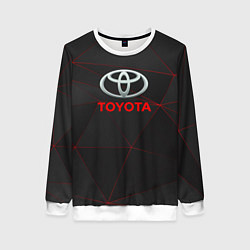 Свитшот женский Toyota Тонкие линии неона, цвет: 3D-белый