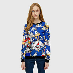 Свитшот женский SONIC ПАТТЕРН СОНИК, цвет: 3D-черный — фото 2