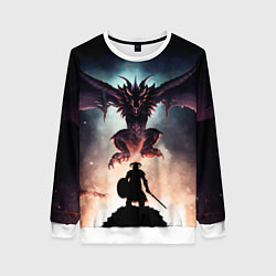 Свитшот женский Да начнётся битва, цвет: 3D-белый