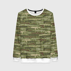 Свитшот женский Оружие камуфляж, цвет: 3D-белый