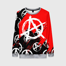 Женский свитшот Анархия гражданская оборона ПАТТЕРН