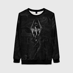 Свитшот женский Фреска из Скайрима, цвет: 3D-черный