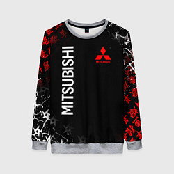 Свитшот женский MITSUBISHI SAMURAI JAPAN STYLE ИЕРОГЛИФЫ, цвет: 3D-меланж