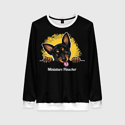 Свитшот женский Пинчер Miniature Pinscher, цвет: 3D-белый