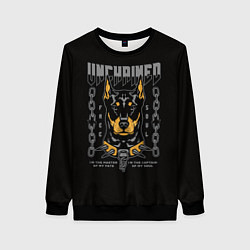 Свитшот женский Доберман-Пинчер, цвет: 3D-черный