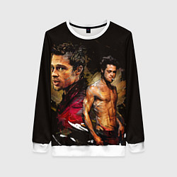 Свитшот женский Бред Питт Бойцовский клуб, цвет: 3D-белый