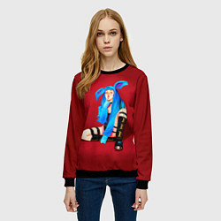 Свитшот женский Зайка Ашникко, цвет: 3D-черный — фото 2