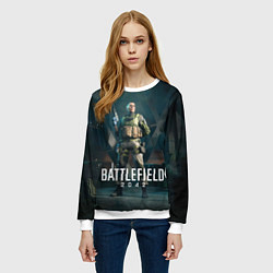 Свитшот женский Battlefield 2042 - Мария Фальк арт, цвет: 3D-белый — фото 2