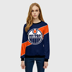 Свитшот женский Эдмонтон Ойлерз Edmonton Oilers NHL, цвет: 3D-черный — фото 2