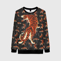 Свитшот женский Тигр-хищник, цвет: 3D-черный