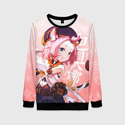 Свитшот женский Диона - Геншин Импакт, цвет: 3D-черный
