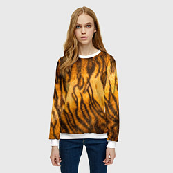 Свитшот женский Шкура тигра 2022, цвет: 3D-белый — фото 2
