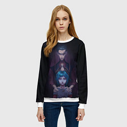Свитшот женский Джинкс и Силко, цвет: 3D-белый — фото 2