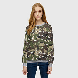 Свитшот женский Камуфляж из Собак Camouflage, цвет: 3D-меланж — фото 2