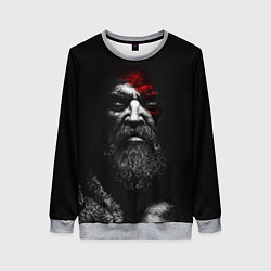 Женский свитшот ЛИЦО КРАТОСА, БОГ ВОЙНЫ GOD OF WAR