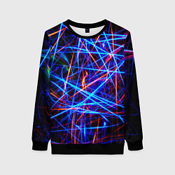 Свитшот женский NEON LINES Glowing Lines Effect, цвет: 3D-черный