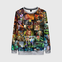 Свитшот женский HEROES DOTA 2 ПЕРСОНАЖИ ДОТА 2, цвет: 3D-меланж