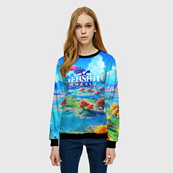 Свитшот женский МИР ГЕНШИН ИМПАКТ WORLD GENSHIN IMPACT, цвет: 3D-черный — фото 2