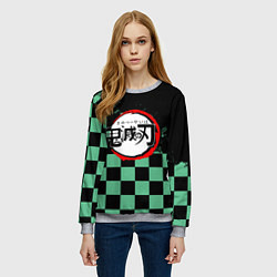 Свитшот женский TANJIRO KAMAD, КЛИНОК РАССЕКАЮЩИЙ ДЕМОНОВ, цвет: 3D-меланж — фото 2