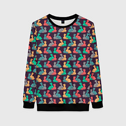 Свитшот женский Кролики 18, цвет: 3D-черный