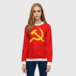 Свитшот женский Красный Советский союз, цвет: 3D-белый — фото 2