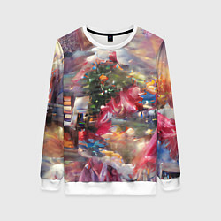 Свитшот женский Ностальгия Рождества, цвет: 3D-белый