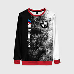 Свитшот женский БМВ Черно-белый логотип, цвет: 3D-красный