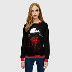 Свитшот женский UNDERTALE SANS BLOOD ROSE, цвет: 3D-красный — фото 2