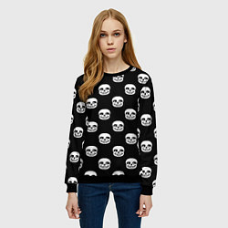 Свитшот женский UNDERTALE SANS SKULL FACE PATTERN УЗОР, цвет: 3D-черный — фото 2