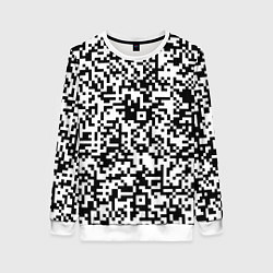 Свитшот женский Стиль QR код, цвет: 3D-белый