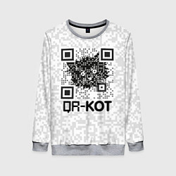 Женский свитшот QR код котик