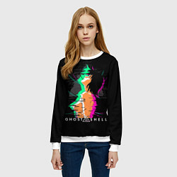 Свитшот женский Мотоко Кусанаги - Призрак в доспехах, цвет: 3D-белый — фото 2